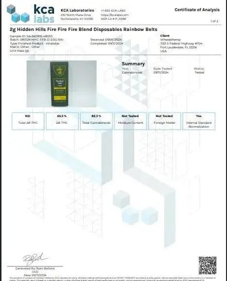 2g Liquid Diamond Disposable | Rainbow Belts | Hybrid Supergreenshempco