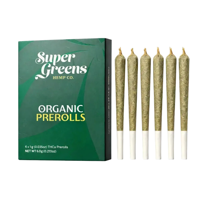 6 super greens thca organic pre rolls