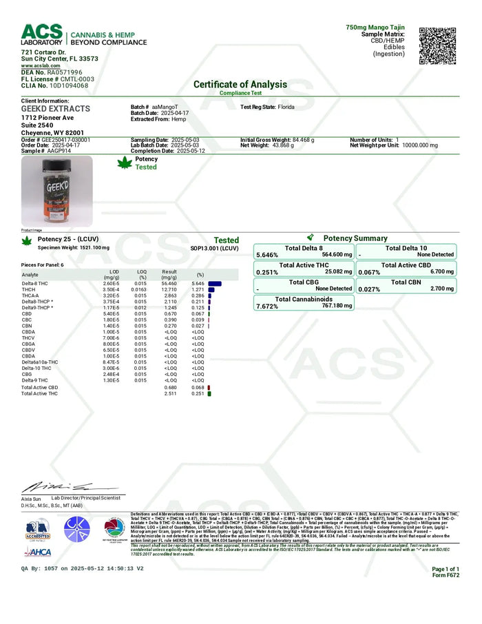 MANGO TAJIN GUMMIES | GEEK’D GOLD SERIES EXOTICS