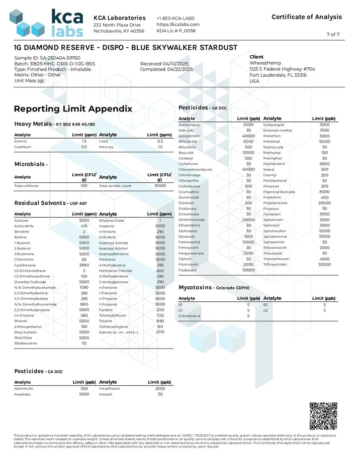 1G THCA Disposable | Blue Skywalker Stardust | Indica