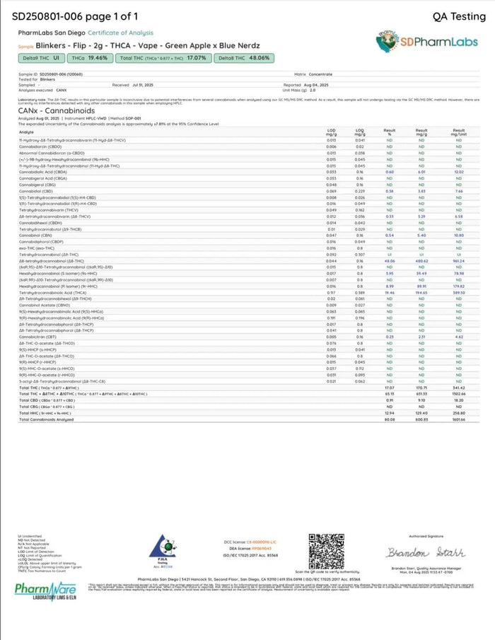 2G THCA Disposable Dual Chamber | Green Apple Diesel (Sativa) X Blue Nerdz (Hybrid)