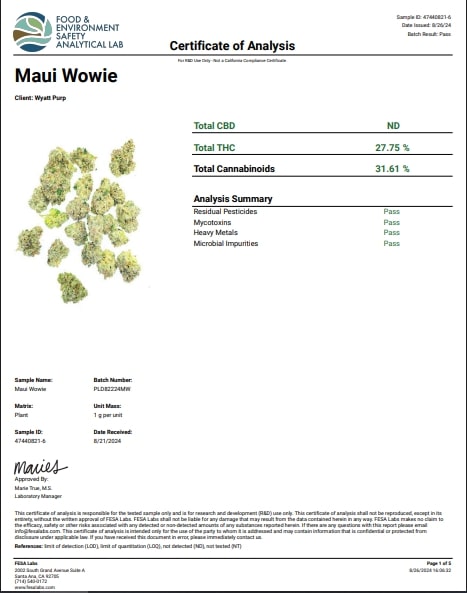 Maui Wowie Smalls THCa Flower