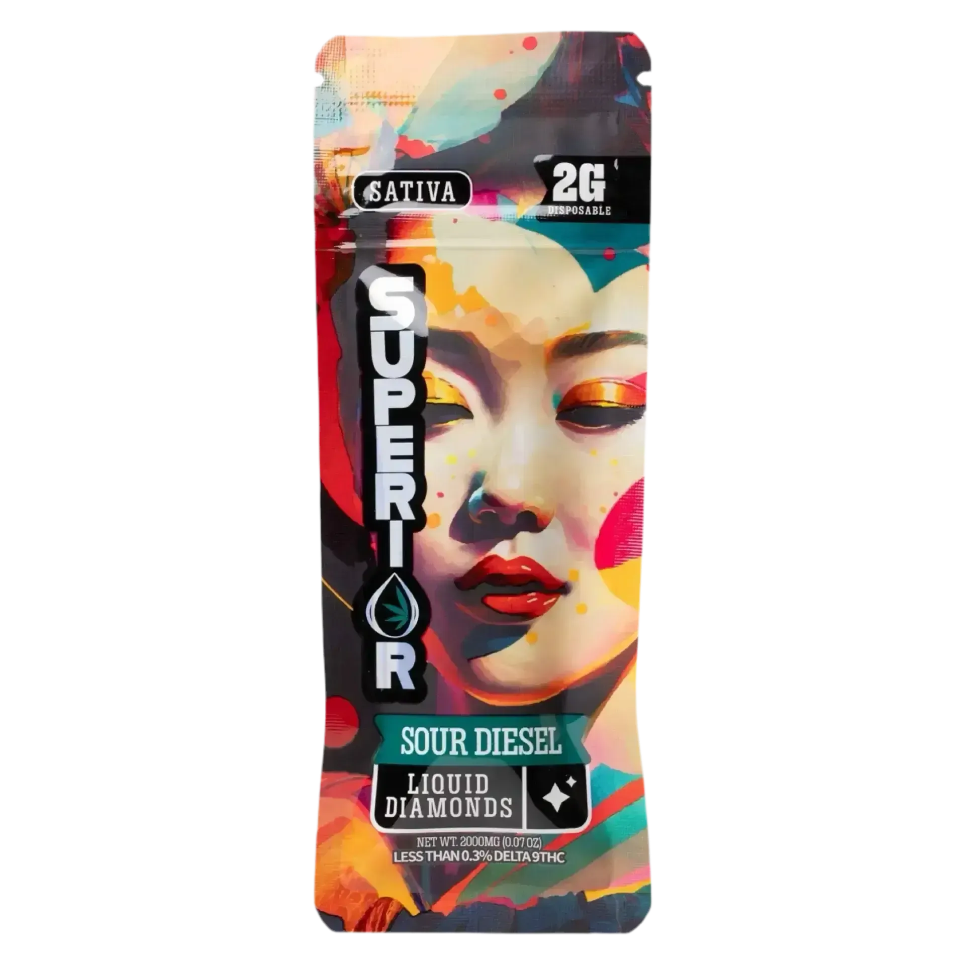 2G THCA Liquid Diamond Disposable | Sour Diesel | Sativa Superior
