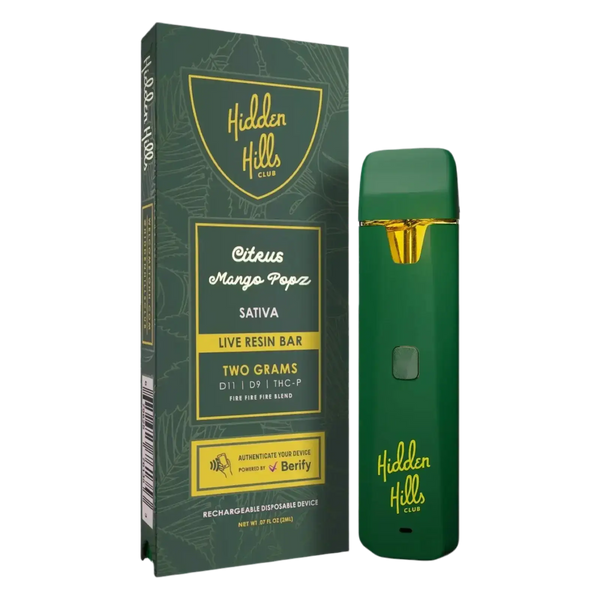 2g Live Resin Disposable | Citrus Mango Popz | Sativa Supergreenshempco