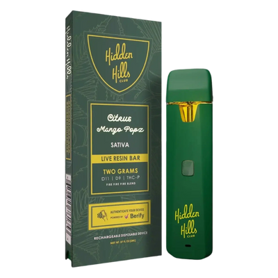 2g Live Resin Disposable | Citrus Mango Popz | Sativa Supergreenshempco