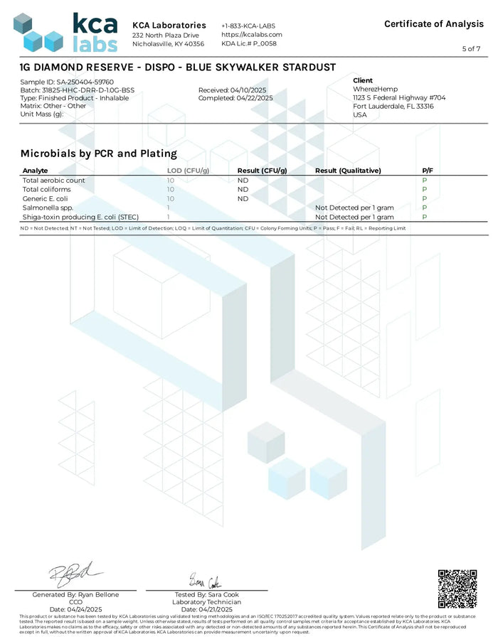 1G THCA Disposable | Blue Skywalker Stardust | Indica 