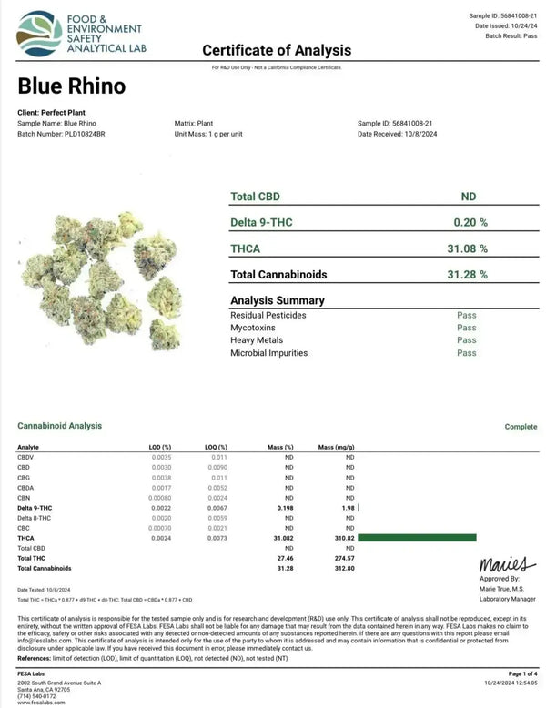 Blue Rhino Smalls THCA Flower supergreenshempco