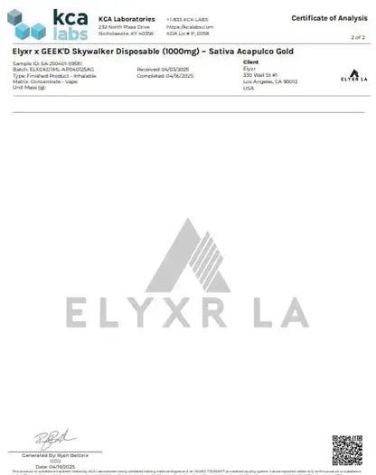 GEEK’D X ELYXR LA | THCA+THCP 1G DISPOSABLE | ACAPULCO GOLD | SATIVA GEEK'D