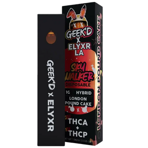 GEEK’D X ELYXR LA | THCA+THCP 1G DISPOSABLE | LONDON POUND CAKE | HYBRID