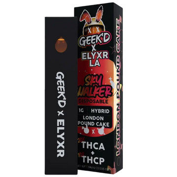 GEEK’D X ELYXR LA | THCA+THCP 1G DISPOSABLE | LONDON POUND CAKE | HYBRID