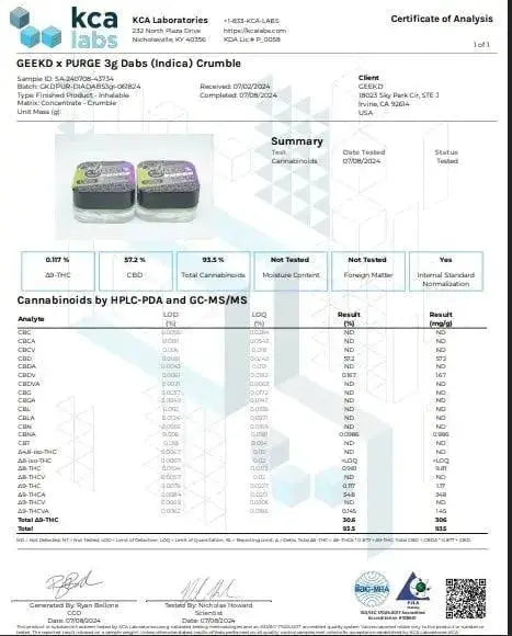 GEEK’D x PURGE – THC-A DIAMONDS + CRUMBLE – 3-GRAMS – ILLUMINATI OG x STRAWBERRY CHEESECAKE – INDICA GEEK'D