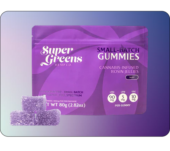 200mg Rosin Gummies (20ct) | 10mg Sleep Gummies | Super Greens