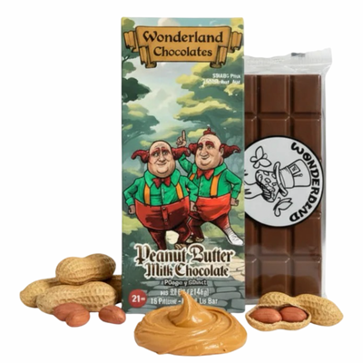 Wonderland Magic Mushroom Blend Chocolate Bar Peanut Butter Milk Chocolate | 3.75G 