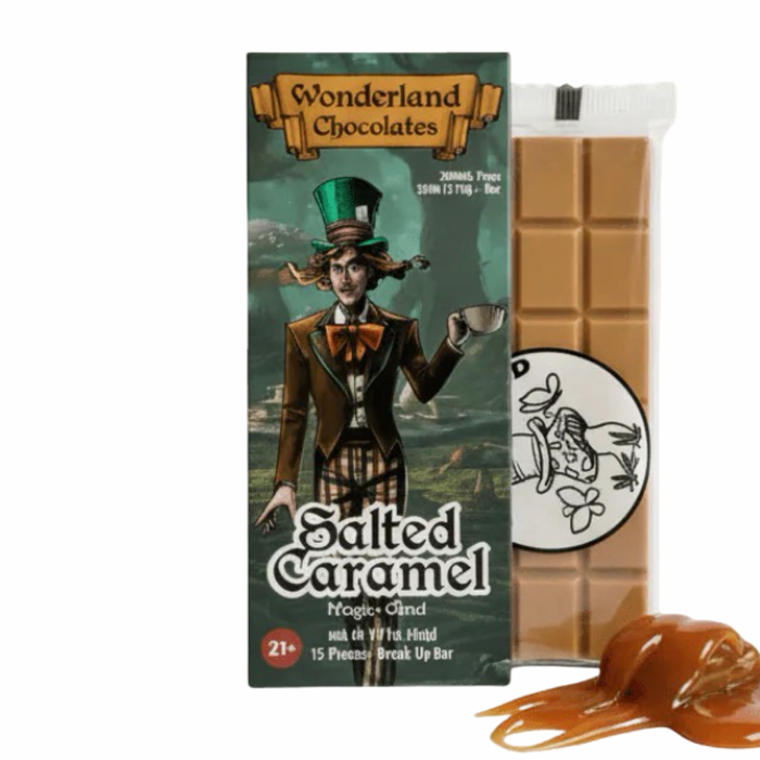 Wonderland Magic Mushroom Blend Chocolate Bar Salted Caramel| 3.75G 