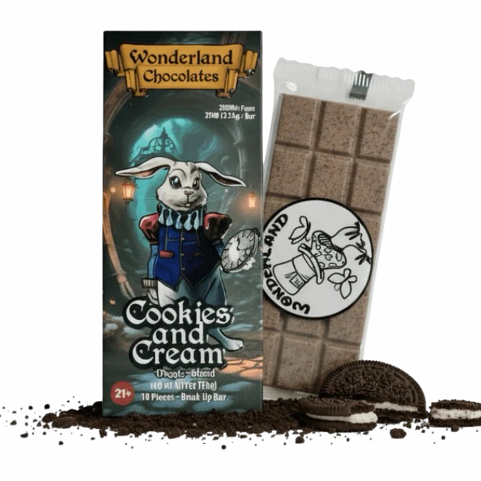 Wonderland Magic Mushroom Blend Chocolate Bar Cookies and Cream | 3.75G