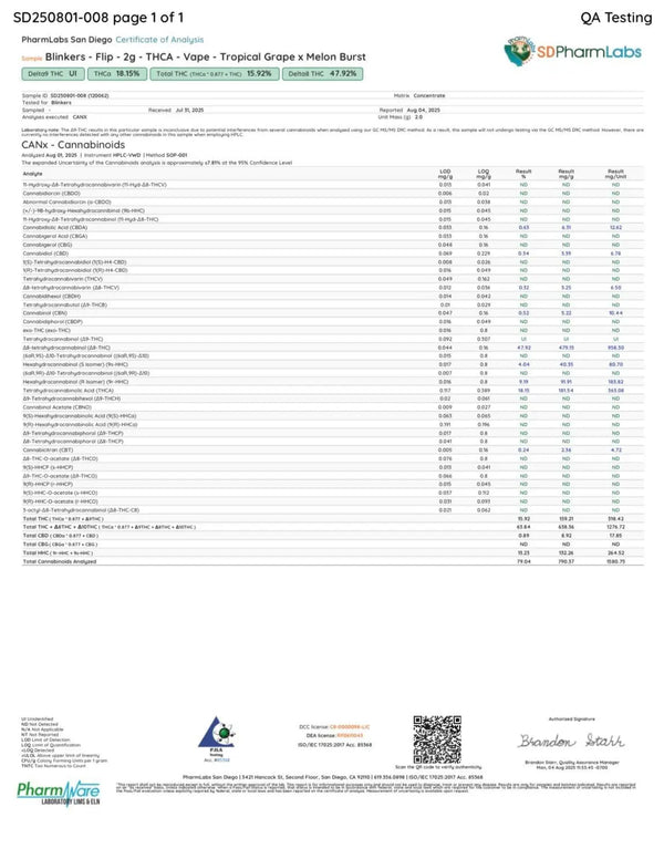 2G THCA Disposable Dual Chamber | Tropical Grape (Indica) X Melon Burst (Hybrid) 