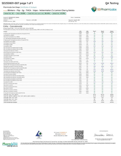 2G THCA Disposable Dual Chamber | Watermelon Z (Hybrid) X Lemon Cherry Gelato (Hybrid) 
