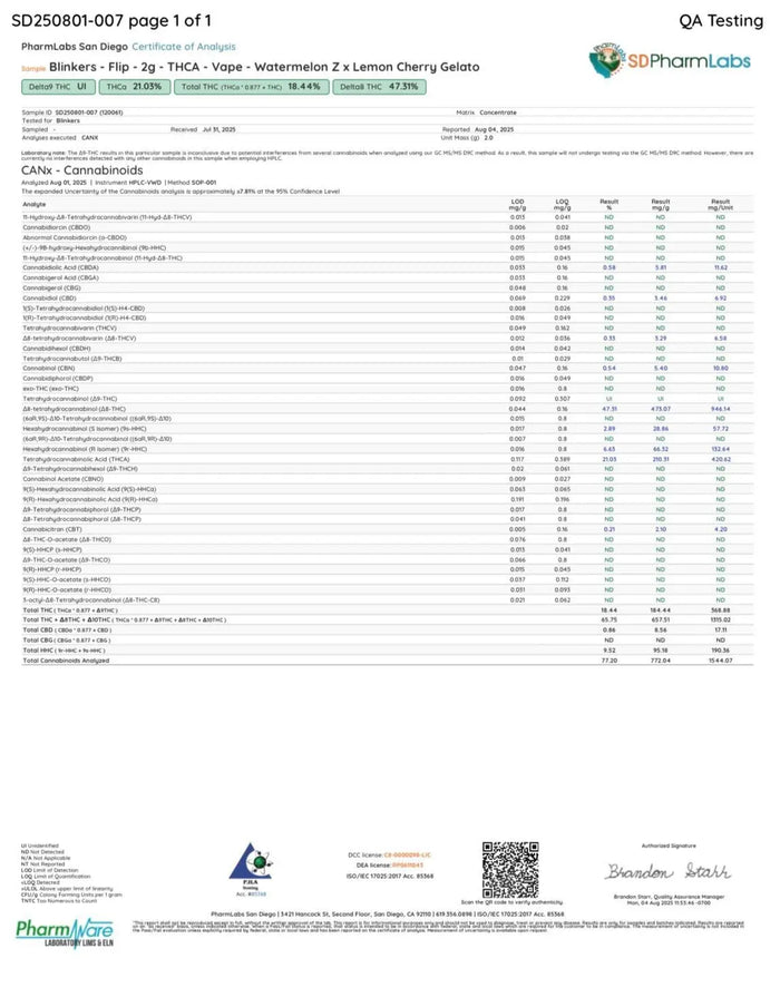 2G THCA Disposable Dual Chamber | Watermelon Z (Hybrid) X Lemon Cherry Gelato (Hybrid) 