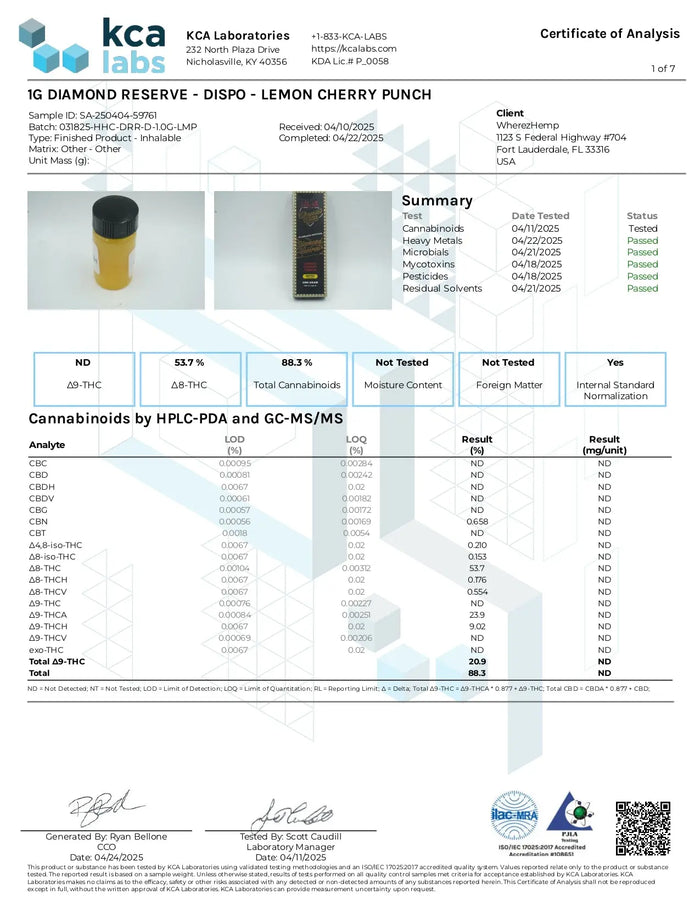 1G THCA Disposable | Lemon Cherry Punch | Sativa 