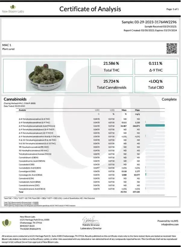 Mac (Miracle Alien Cookies) Smalls THCa Flower Ounce supergreenshempco