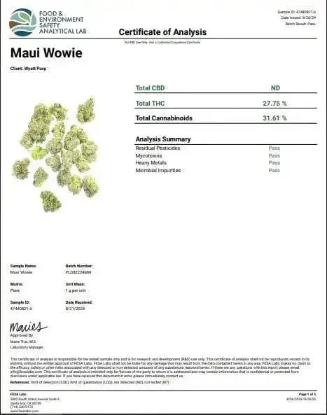 Maui Wowie Smalls THCa Flower Ounce supergreenshempco