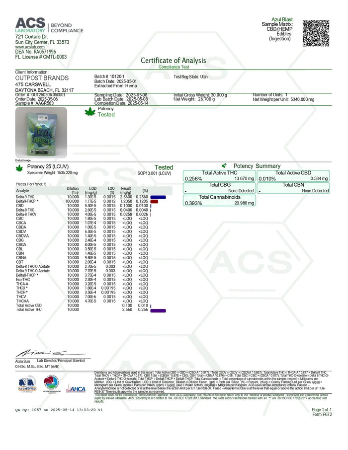 100mg Gummies | Azul Blast 