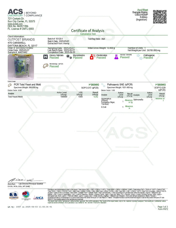 100mg Gummies | Azul Blast 