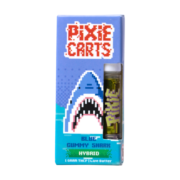 1G Pixie Carts Live Badder THCp Vape Cartridges | Blue Gummy Shark 