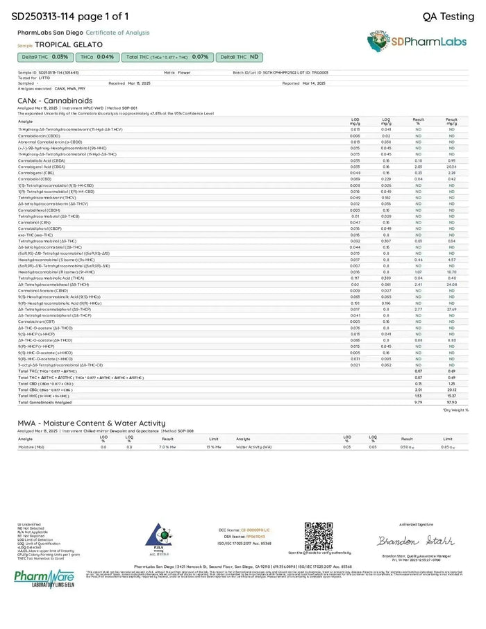 Tropical Gelato THCa Flower supergreenshempco