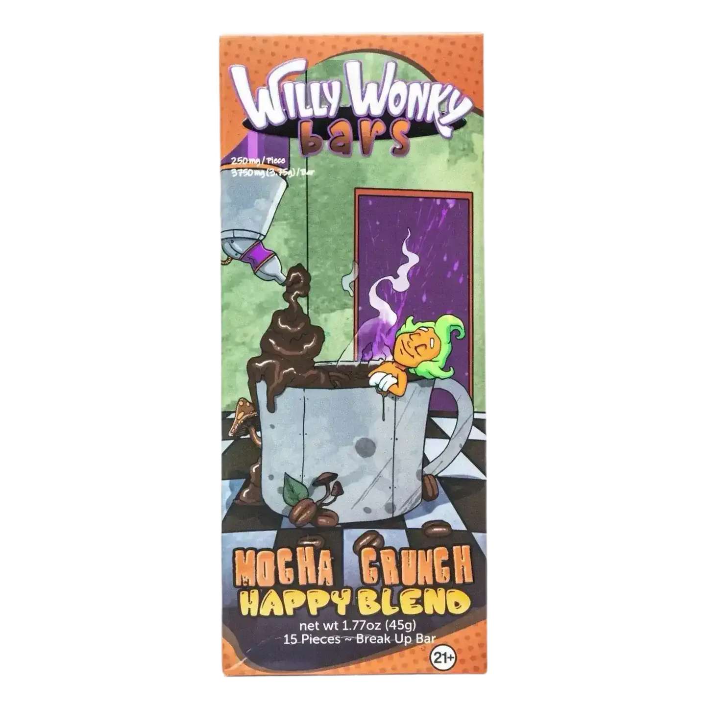 Willy Wonky Magic Mushroom Blend Chocolate Bar | Mocha Crunch Willy Wonky