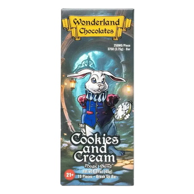 Wonderland Magic Mushroom Blend Chocolate Bar | Cookies and Cream Wonderland