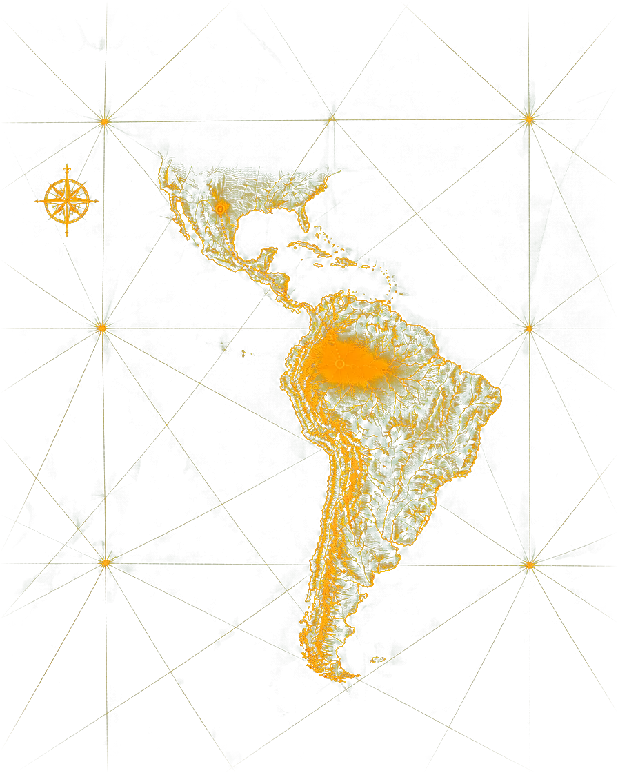 Route from the Colombian Amazon north to Texas