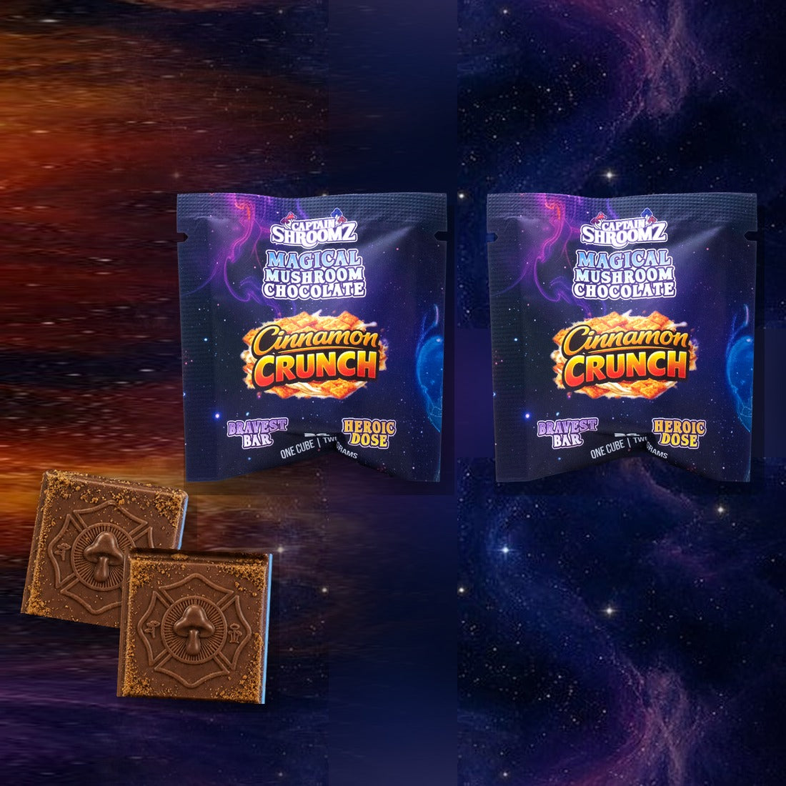 Captain Shroomz Magic Mushrooms Bravest Chocolate | 2G/8G
