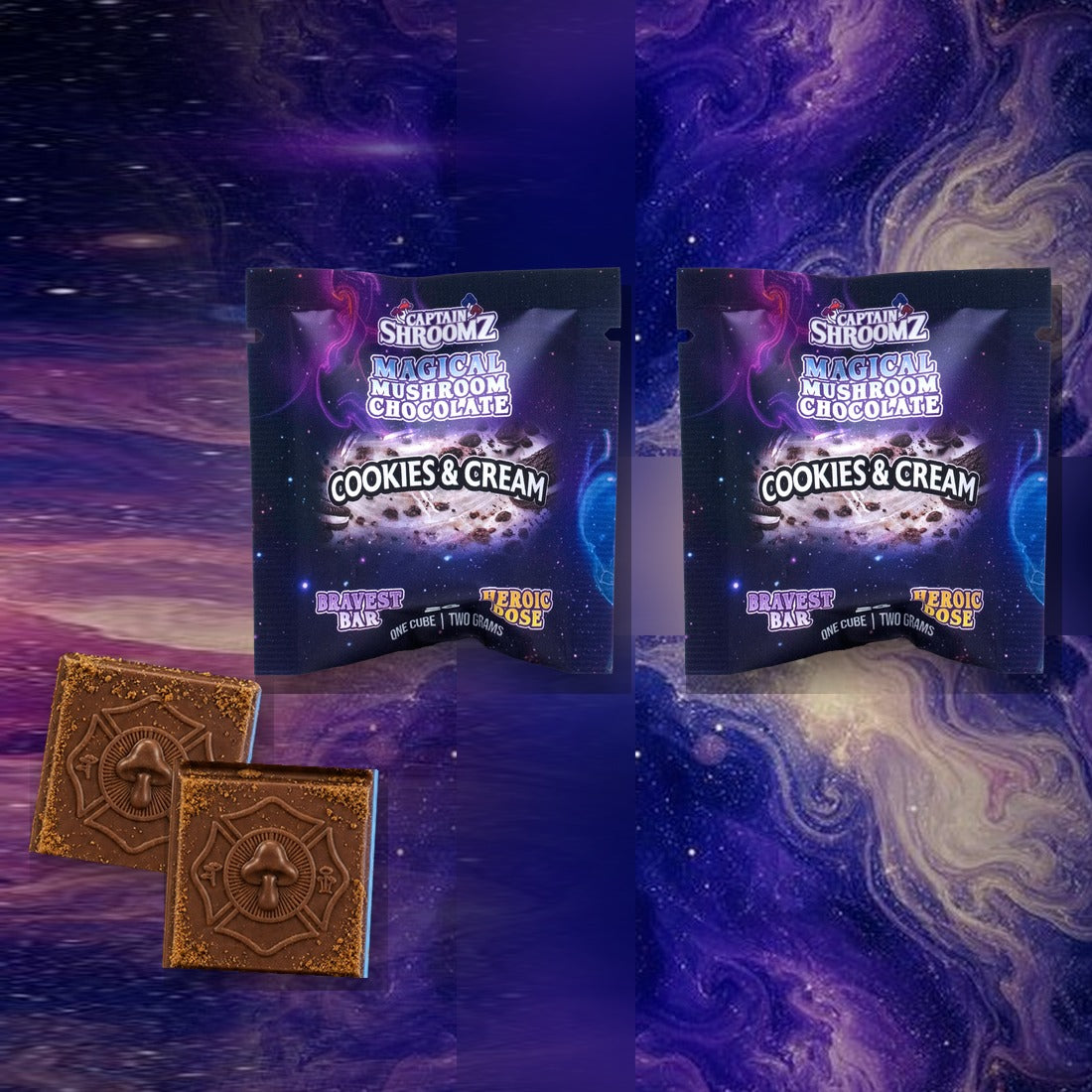 Captain Shroomz Magic Mushrooms Bravest Chocolate | 2G/8G