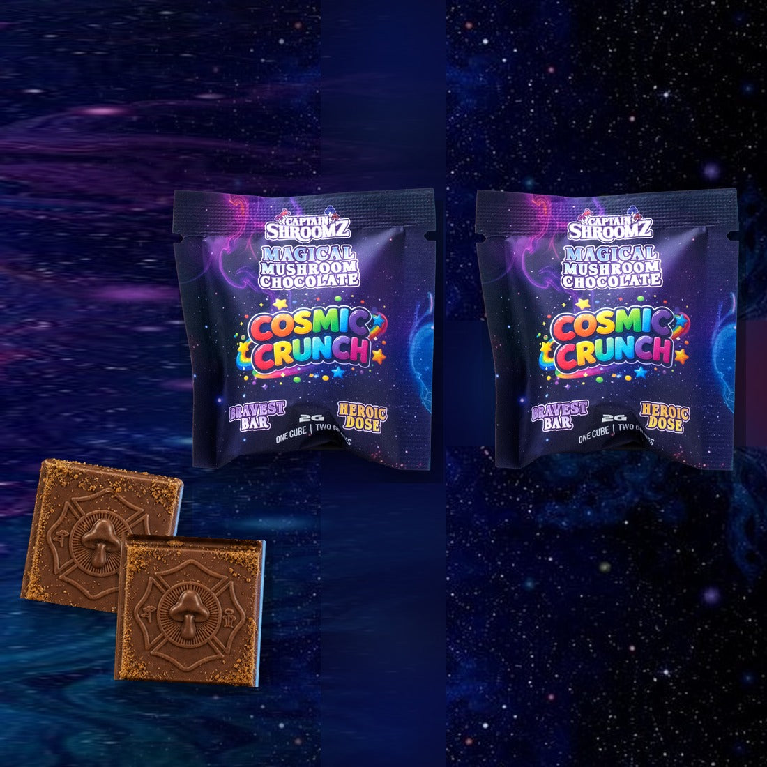 Captain Shroomz Magic Mushrooms Bravest Chocolate | 2G/8G