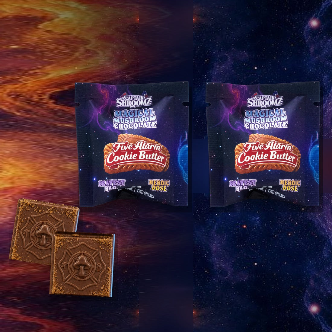 Captain Shroomz Magic Mushrooms Bravest Chocolate | 2G/8G
