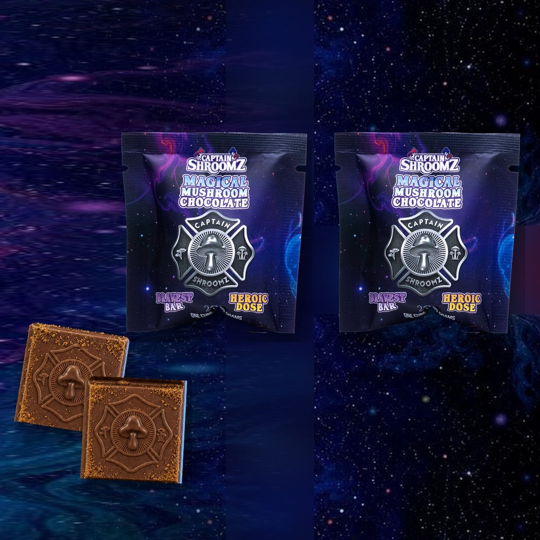 Captain Shroomz Magic Mushrooms Bravest Chocolate | 2G/8G